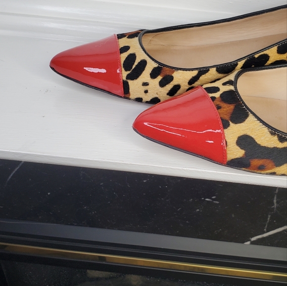 Kate Spade Leopard Flats with Bold Red Cap-toe - Picture 2 of 8